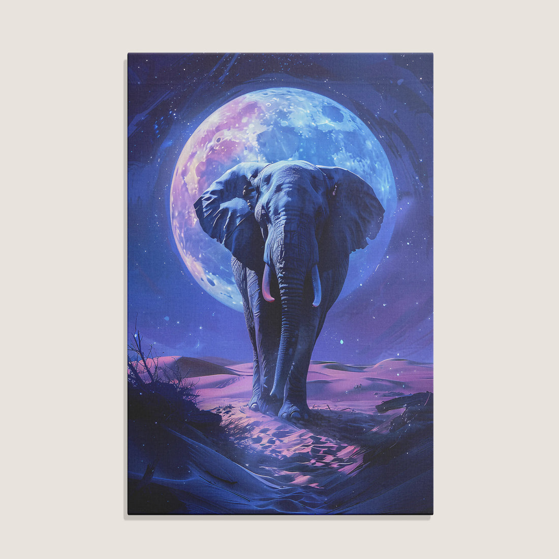 Elephant Beneath the Moonlit Sky Chambal Design Cartel