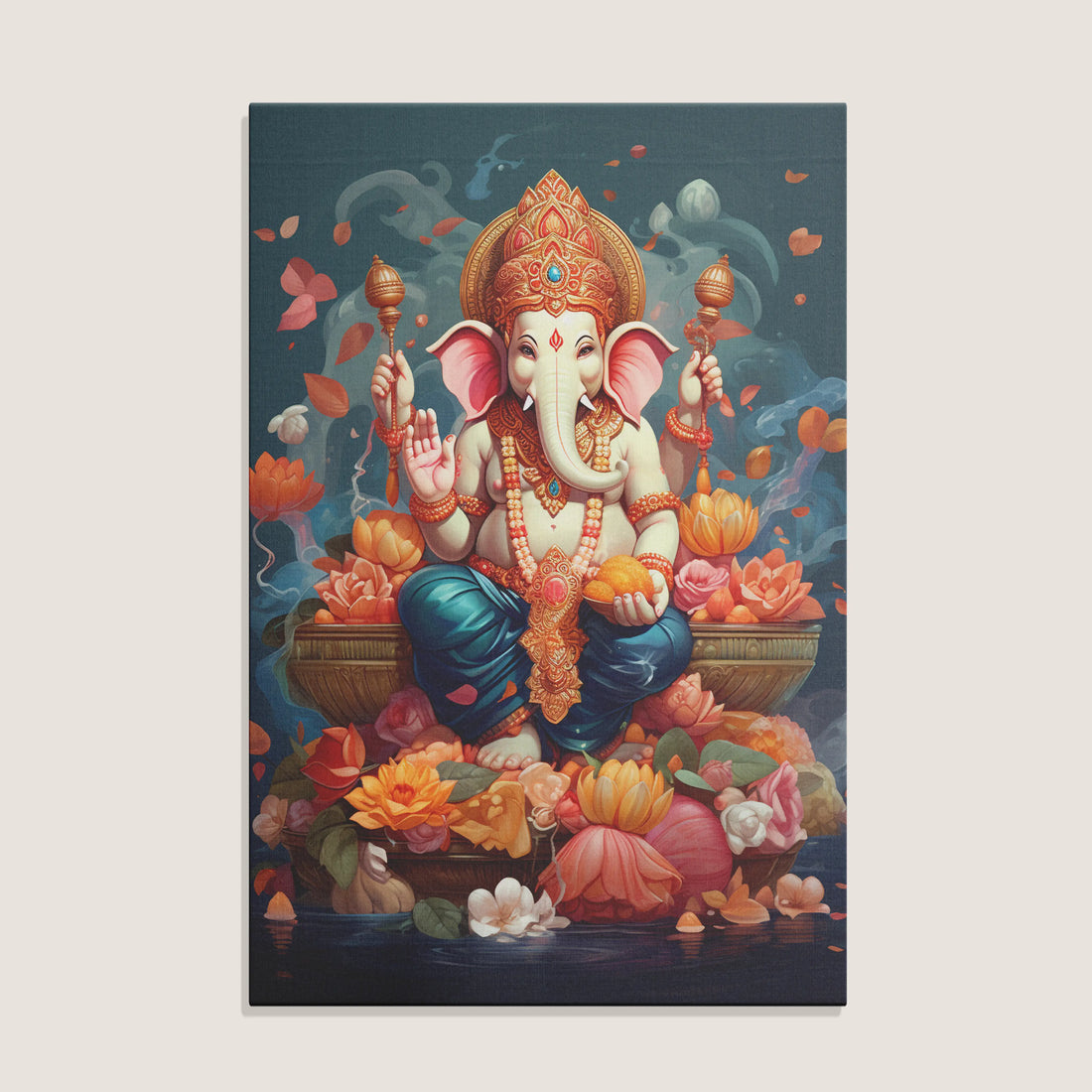 Ganesh in Lotus Blossoms Chambal Design Cartel