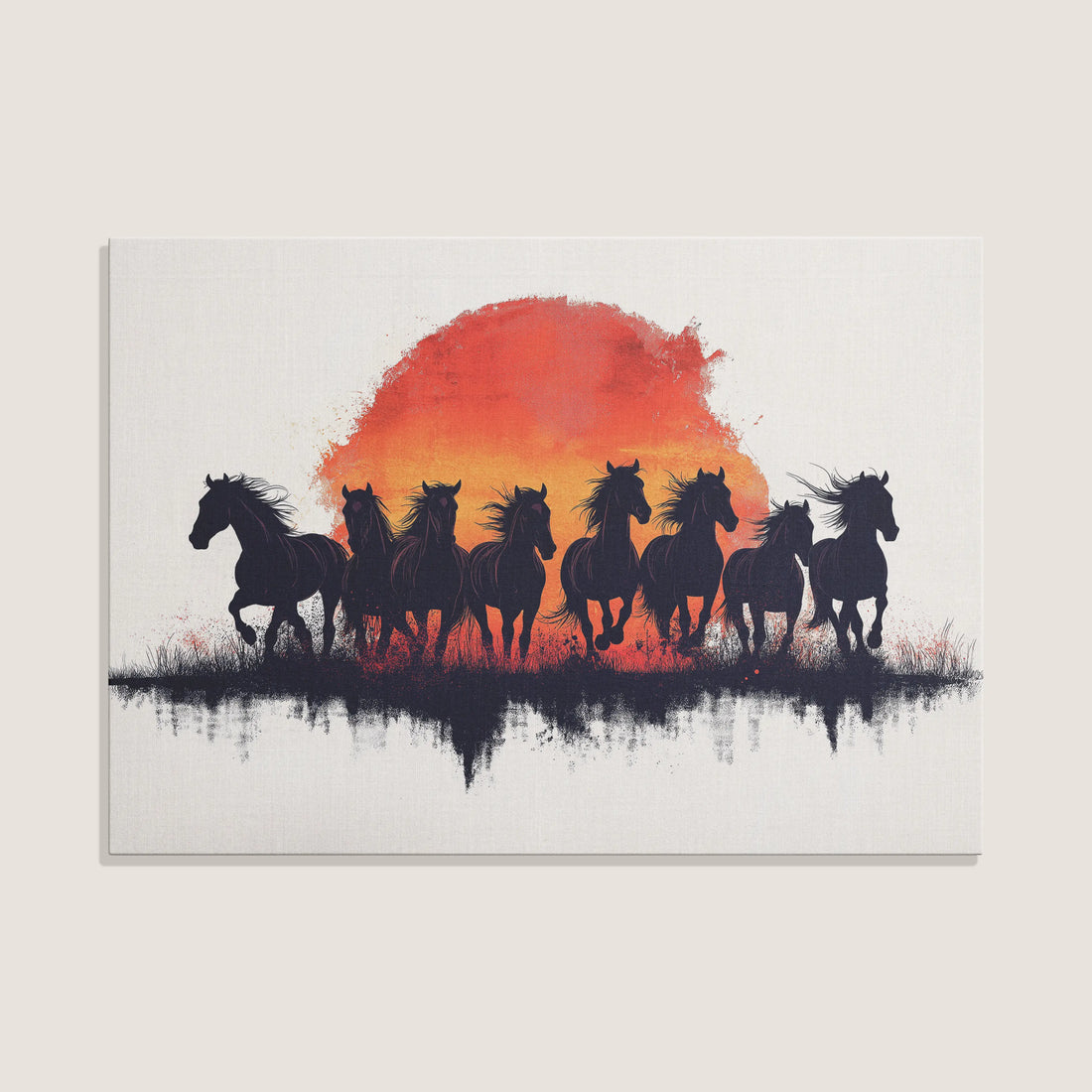 Sunset Gallop - 7 Horses Chambal Design Cartel